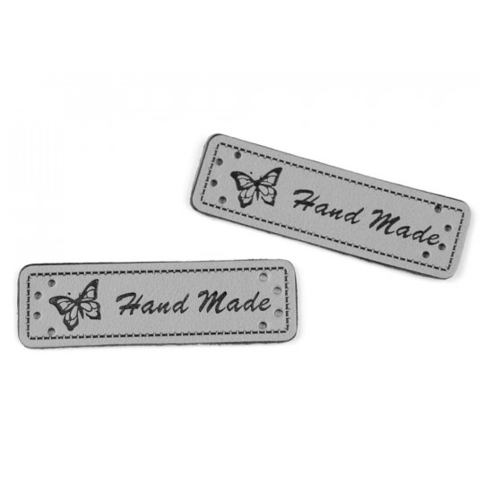 Eticheta piele Hand made, 15x50 mm | Mimib