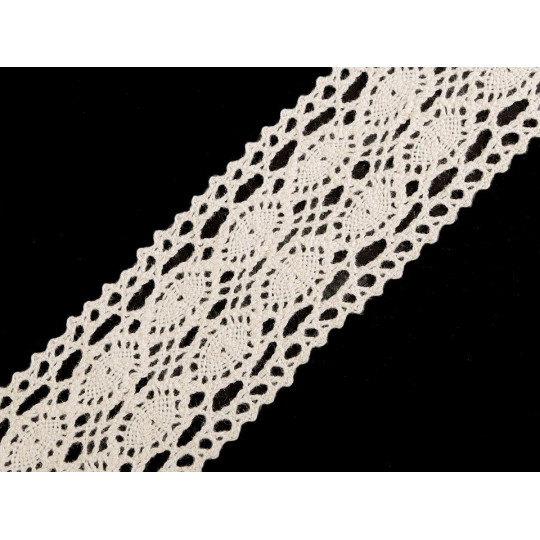 Dantelă bumbac croşetată, lățime 40 mm | Mimib