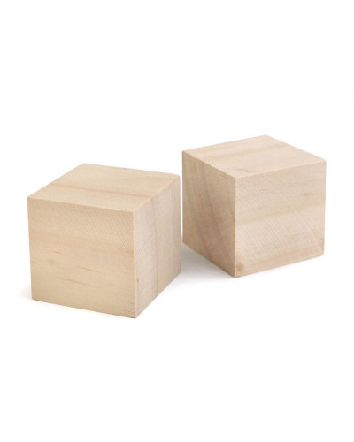 Cub lemn natur, 4,4x4,4 cm | Mimib