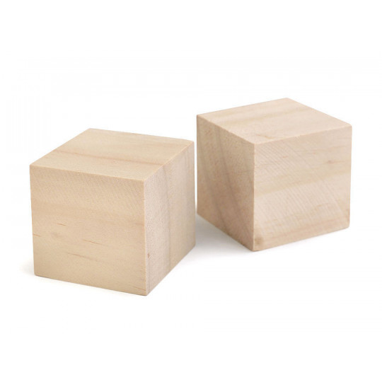 Cub lemn natur, 4,4x4,4 cm | Mimib