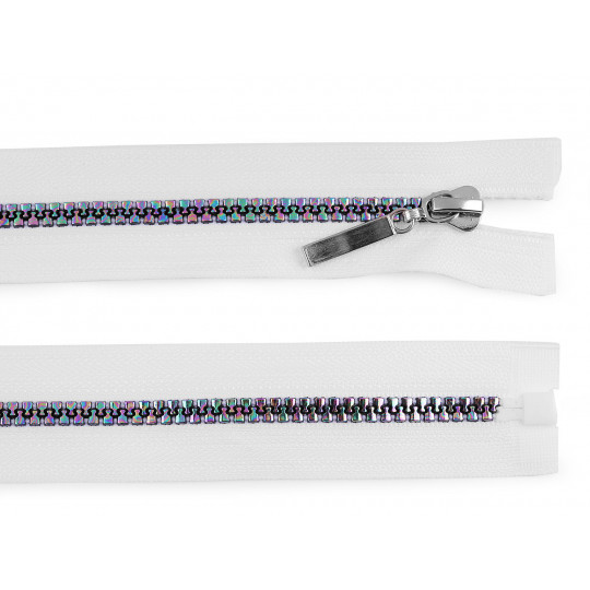 Fermoar plastic, efect curcubeu, lungime 80 cm | Mimib