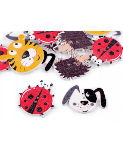 Nasturi decorativi din lemn - cățel, arici, gărgăriță, tigru | Mimib