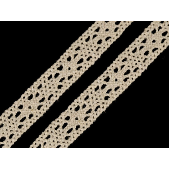 Dantelă bumbac croşetată, lățime 11 mm | Mimib