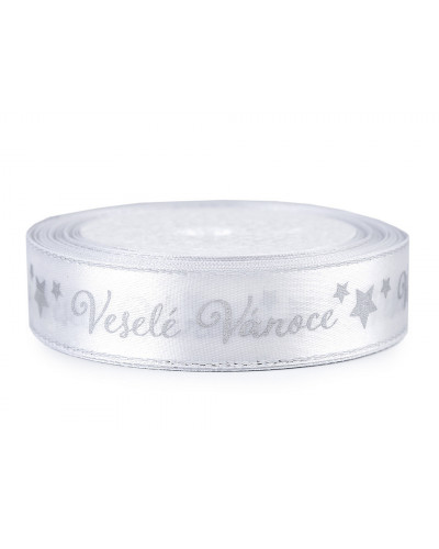 Satin Ribbon Merry Christmas, width 20 mm | Mimib