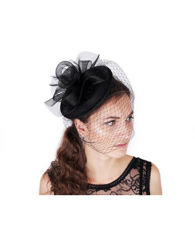 Fascinator mini pălărie cu voaletă | Mimib