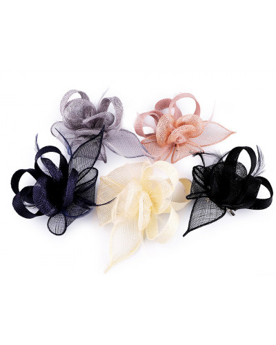 Fascinator / Broșă floare cu pene | Mimib