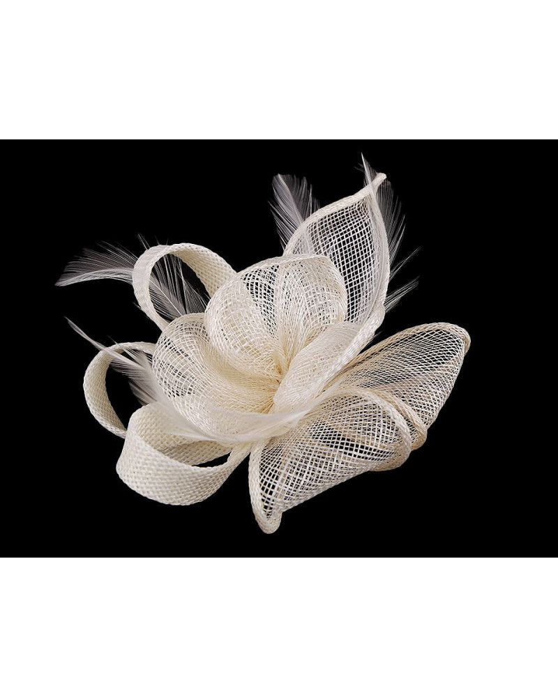 Fascinator / Broșă floare cu pene | Mimib