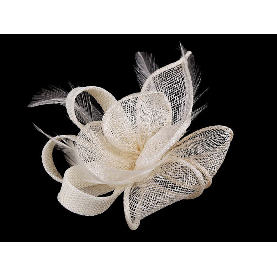 Fascinator / Broșă floare cu pene | Mimib