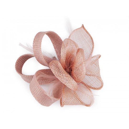 Fascinator / Broșă floare cu pene | Mimib