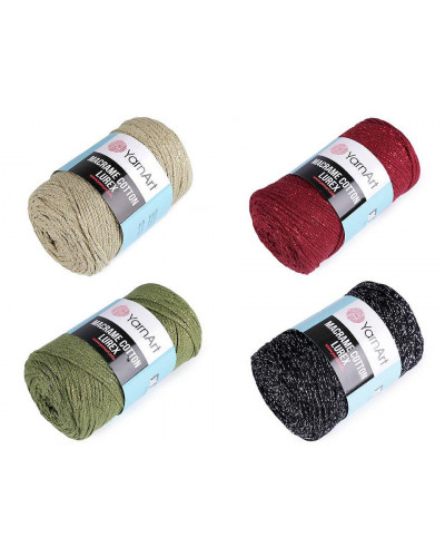 Fir de tricotat / croșetat Macrame Cotton lurex, 250 g | Mimib