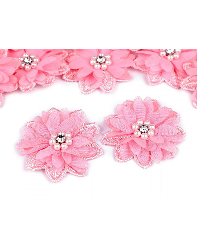 Flori textile cu perle, Ø50 mm | Mimib Flori textile cu perle, Ø50 mm | Mimib