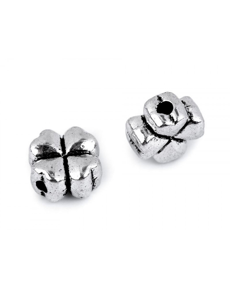 Accesoriu / Ornament metalic trifoi, 8x8 mm | Mimib