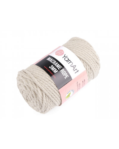 Fir de tricotat / croșetat Macrame Rope, 3 mm, 250 g | Mimib