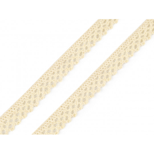 Dantelă bumbac croşetată, lățime 12 mm | Mimib