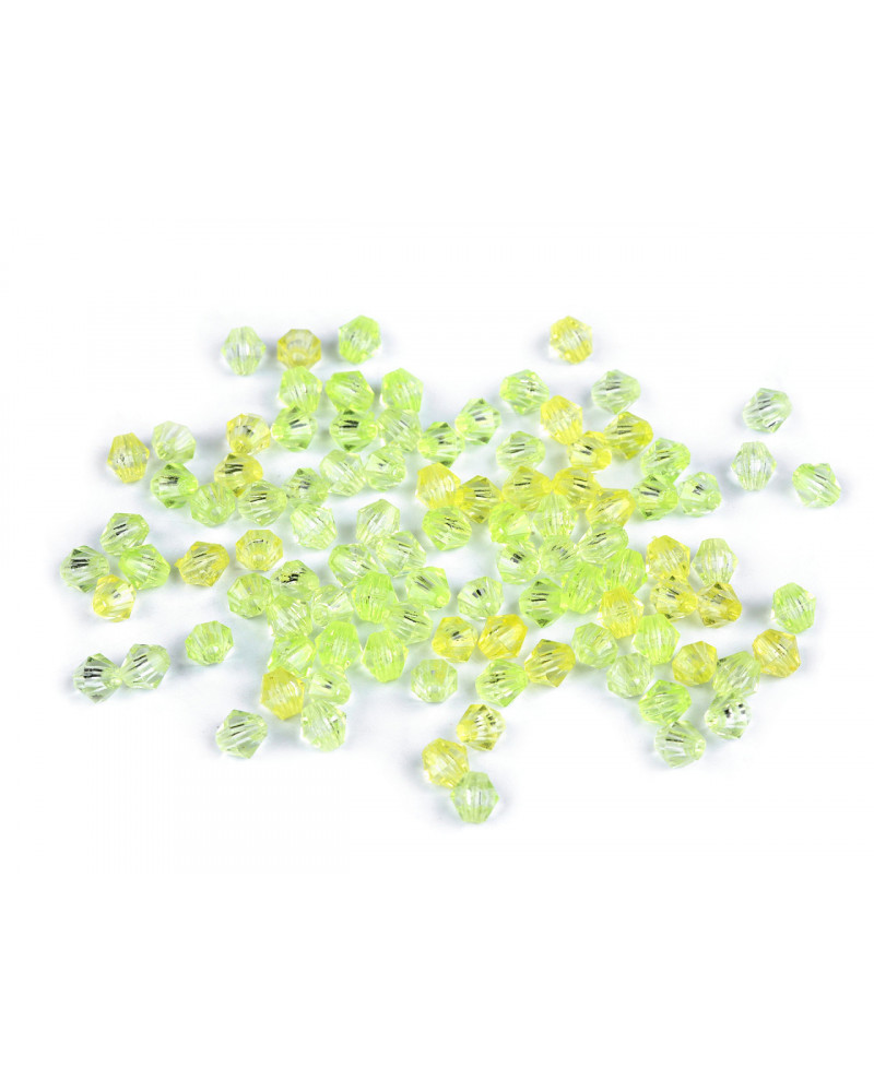 Mărgele plastic fațetate, 6x6 mm | Mimib