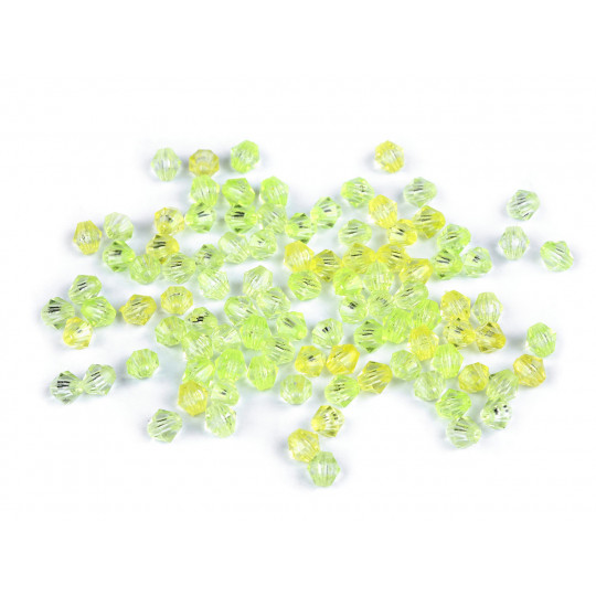 Mărgele plastic fațetate, 6x6 mm | Mimib