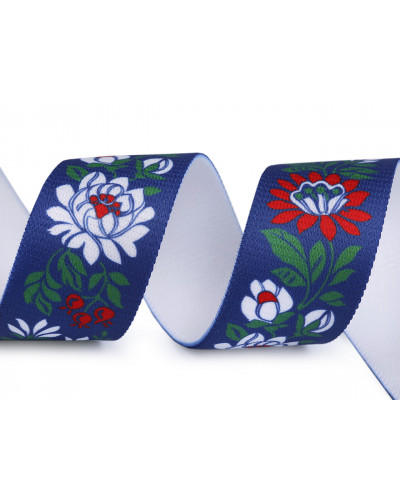 Elastic lat cu motiv floral, lățime 40 mm | Mimib