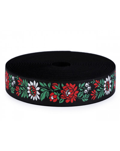 Elastic lat cu motiv floral, lățime 40 mm | Mimib