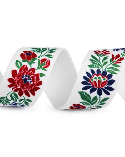 Elastic lat cu motiv floral, lățime 40 mm | Mimib