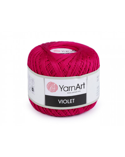 Fir de croșetat din bumbac Violet, 50 g | Mimib