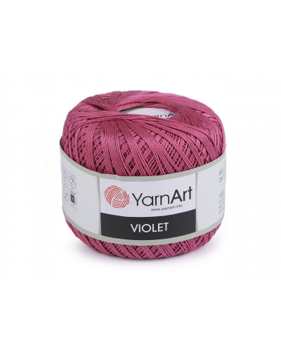 Fir de croșetat din bumbac Violet, 50 g | Mimib