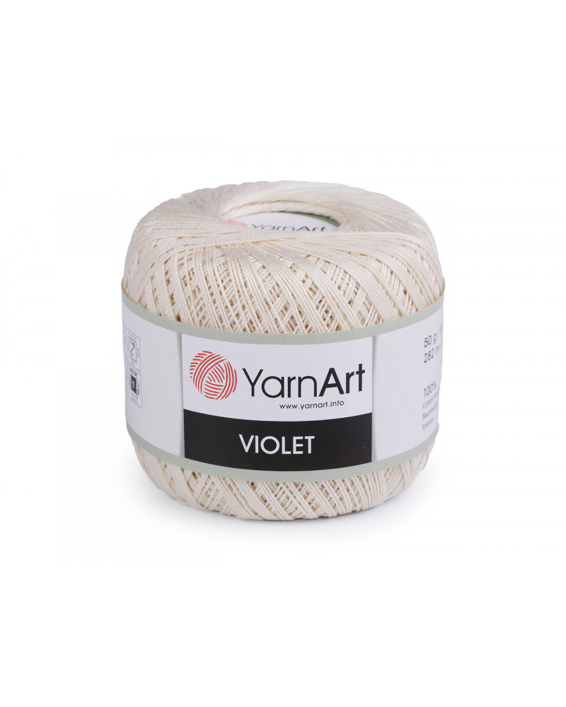 Fir de croșetat din bumbac Violet, 50 g | Mimib