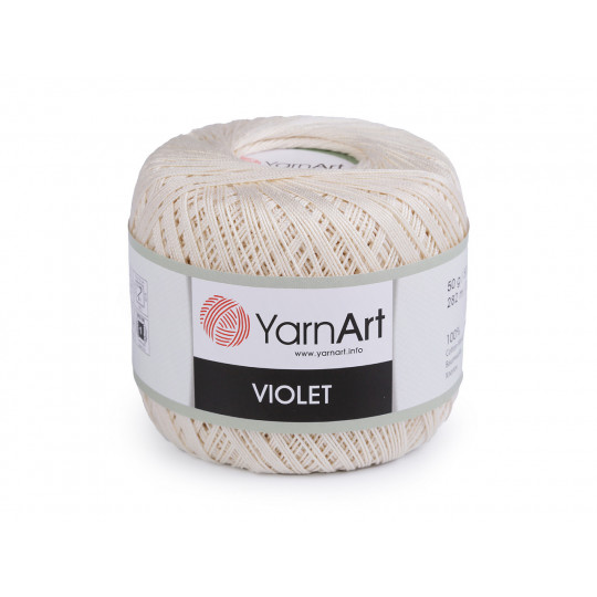 Fir de croșetat din bumbac Violet, 50 g | Mimib