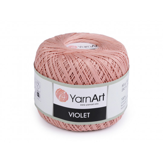 Fir de croșetat din bumbac Violet, 50 g | Mimib