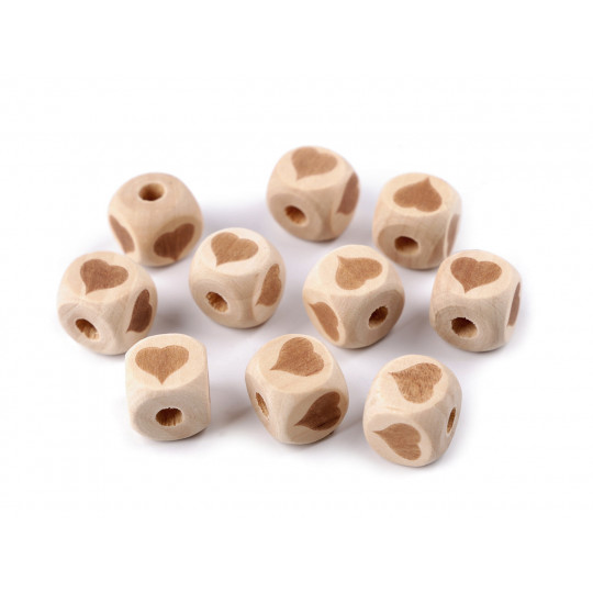 Mărgele din lemn cubice elefant, inimă, stea 14x14 mm | Mimib