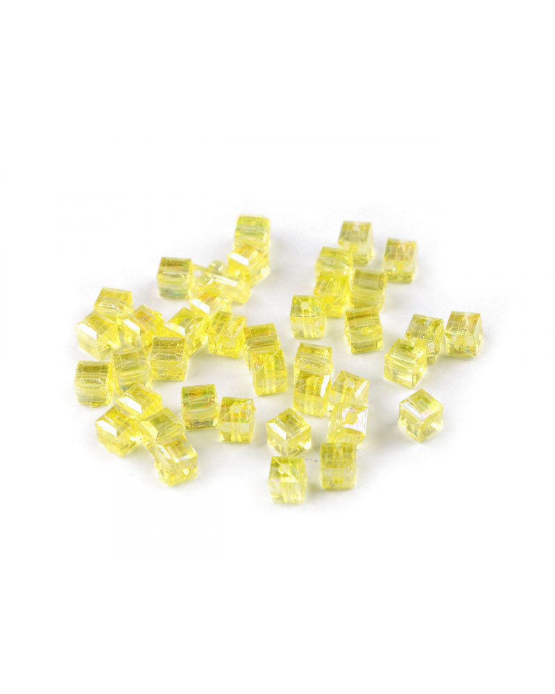 Mărgele din plastic cu efect AB 6x6 mm cub | Mimib Mărgele din plastic cu efect AB 6x6 mm cub | Mimib
