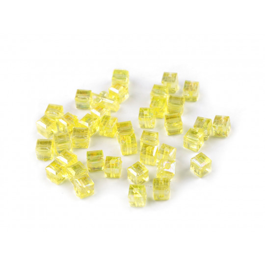 Mărgele din plastic cu efect AB 6x6 mm cub | Mimib