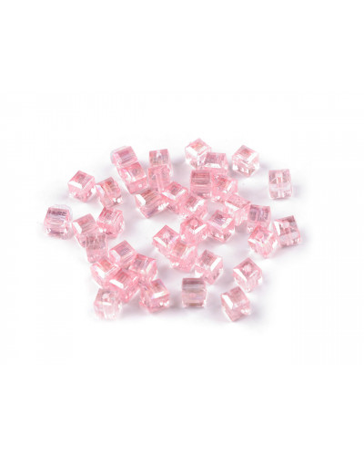 Mărgele din plastic cu efect AB 6x6 mm cub | Mimib