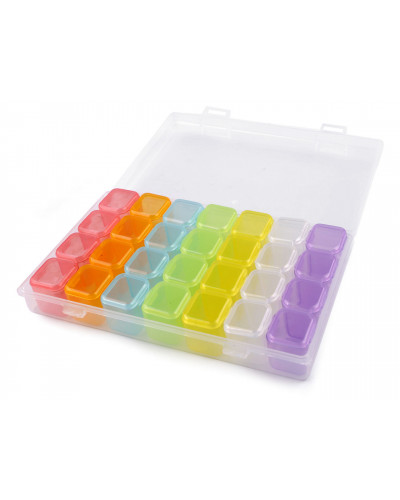 Cutie din plastic / organizator 28 cutiuțe | Mimib