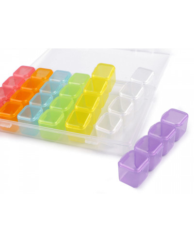 Cutie din plastic / organizator 28 cutiuțe | Mimib