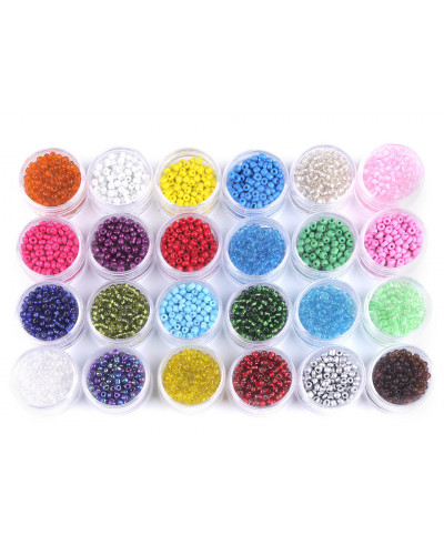 Mărgele nisip la cutie, mix culori, Ø4 mm, 8-12g/cutie | Mimib