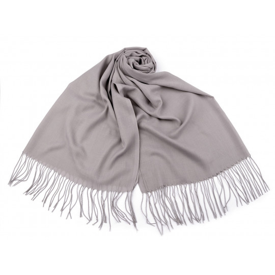 Eșarfă / șal uni cu franjuri 70x165 cm | Mimib
