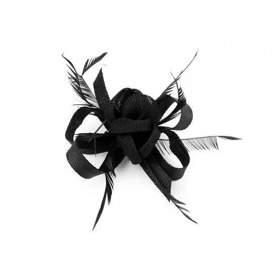 Brosa  / ornament de par floare cu pene | Mimib