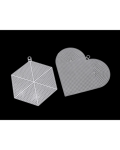 Plasă din plastic pentru brodat inimă, fulg de zăpadă | Mimib