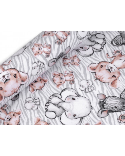 Bumbac flanelat, motiv animale | Mimib