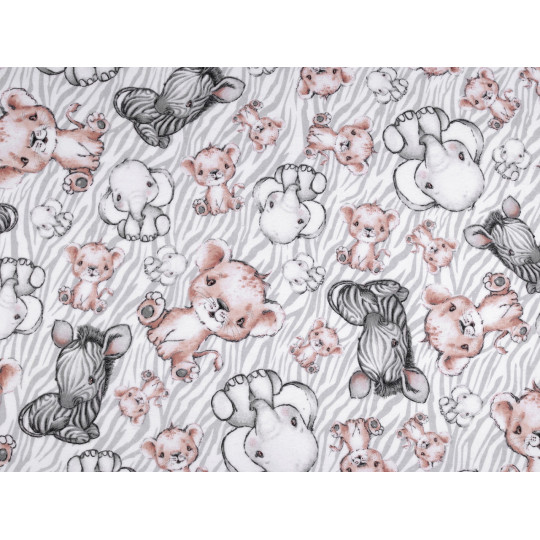 Bumbac flanelat, motiv animale | Mimib