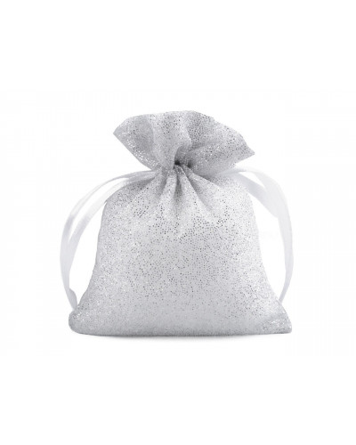 Saculet cadou organza cu sclipici, 10x13 cm | Mimib