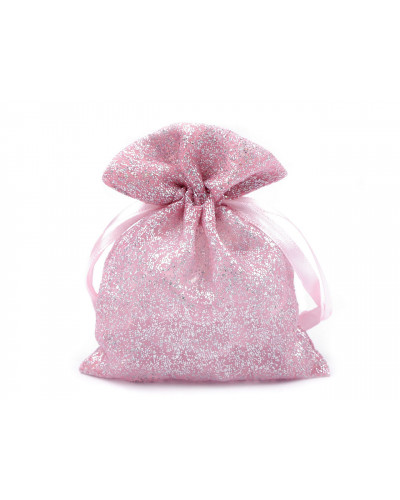 Saculet cadou organza cu sclipici, 10x13 cm | Mimib