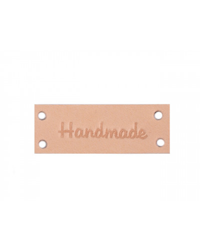 Eticheta din piele Handmade, With love 16x44 mm | Mimib