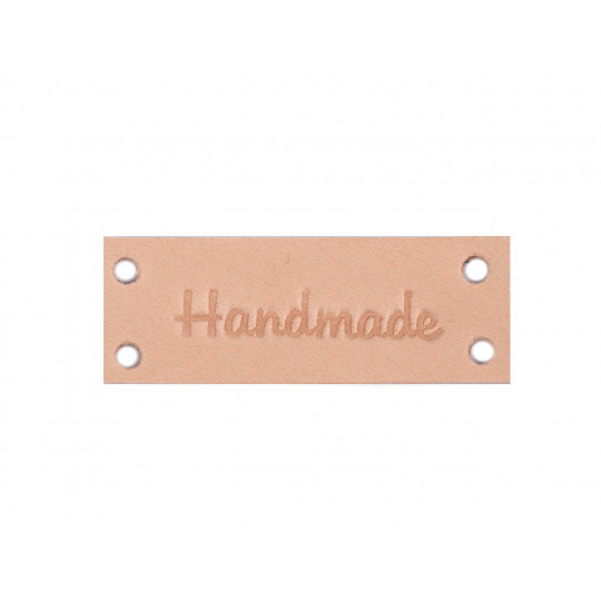 Eticheta din piele Handmade, With love 16x44 mm | Mimib