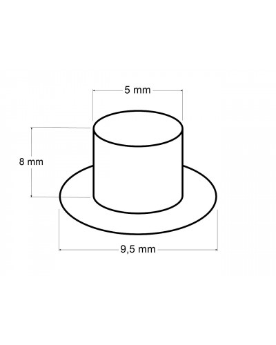 Ocheți metalici  Ø5 mm interior/ Ø9,5 mm exterior | Mimib