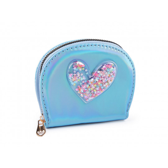 Portofel fetita inima cu paiete 10,5x13 cm | Mimib
