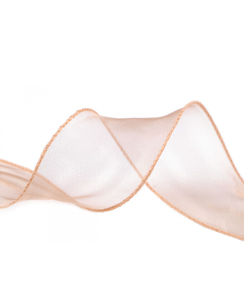 Panglică din organza cu luciu perlat, lățime 55 mm | Mimib