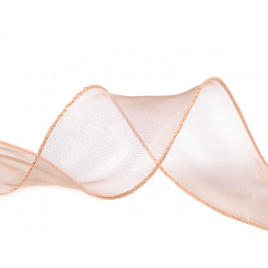 Panglică din organza cu luciu perlat, lățime 55 mm | Mimib