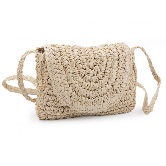 Geanta din rafie crosetata crossbody 16x21 cm | Mimib