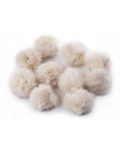 Pompon din blană cu buclă Ø3,5 cm | Mimib